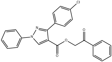 2-oxo-2-phenylethyl 3-(4-chlorophenyl)-1-phenyl-1H-pyrazole-4-carboxylate 结构式