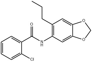 2-chloro-N-(6-propyl-1,3-benzodioxol-5-yl)benzamide 结构式