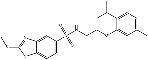 N-[2-(2-isopropyl-5-methylphenoxy)ethyl]-2-(methylsulfanyl)-1,3-benzothiazole-5-sulfonamide 结构式