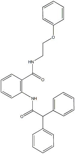 2-[(diphenylacetyl)amino]-N-(2-phenoxyethyl)benzamide 结构式