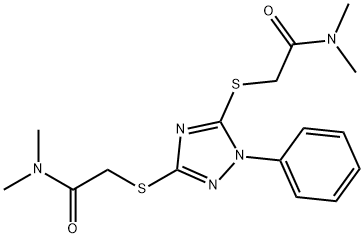 2-[(3-{[2-(dimethylamino)-2-oxoethyl]sulfanyl}-1-phenyl-1H-1,2,4-triazol-5-yl)sulfanyl]-N,N-dimethylacetamide 结构式