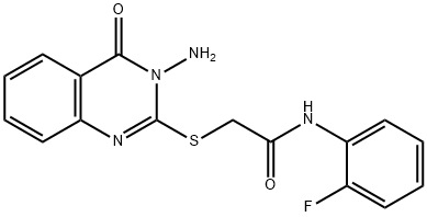 2-[(3-amino-4-oxo-3,4-dihydro-2-quinazolinyl)sulfanyl]-N-(2-fluorophenyl)acetamide 结构式