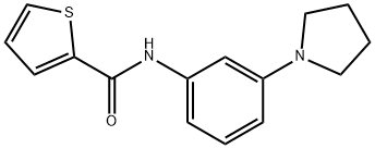 N-[3-(1-pyrrolidinyl)phenyl]-2-thiophenecarboxamide 结构式