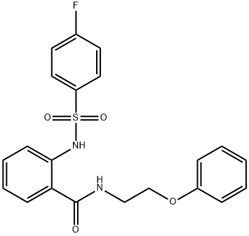 2-{[(4-fluorophenyl)sulfonyl]amino}-N-(2-phenoxyethyl)benzamide 结构式