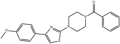 4-[2-(4-benzoyl-1-piperazinyl)-1,3-thiazol-4-yl]phenyl methyl ether 结构式