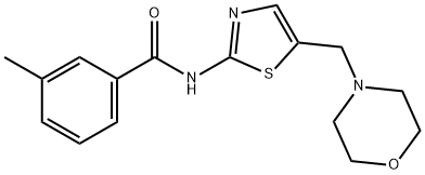 3-methyl-N-[5-(4-morpholinylmethyl)-1,3-thiazol-2-yl]benzamide 结构式