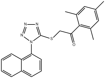 1-mesityl-2-{[1-(1-naphthyl)-1H-tetraazol-5-yl]sulfanyl}ethanone 结构式