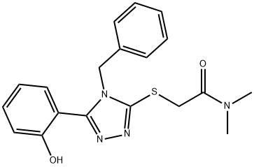 2-{[4-benzyl-5-(2-hydroxyphenyl)-4H-1,2,4-triazol-3-yl]sulfanyl}-N,N-dimethylacetamide 结构式