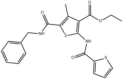 ethyl 5-[(benzylamino)carbonyl]-4-methyl-2-[(2-thienylcarbonyl)amino]-3-thiophenecarboxylate 结构式