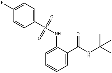 N-(tert-butyl)-2-{[(4-fluorophenyl)sulfonyl]amino}benzamide 结构式