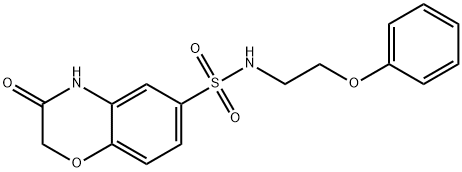 3-oxo-N-(2-phenoxyethyl)-3,4-dihydro-2H-1,4-benzoxazine-6-sulfonamide 结构式