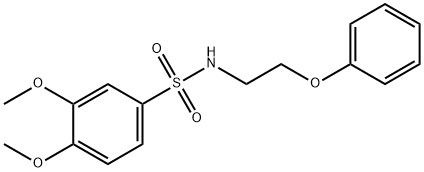 3,4-dimethoxy-N-(2-phenoxyethyl)benzenesulfonamide 结构式