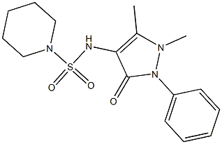 N-(1,5-dimethyl-3-oxo-2-phenyl-2,3-dihydro-1H-pyrazol-4-yl)-1-piperidinesulfonamide 结构式