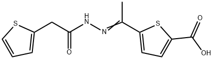 5-[N-(2-thienylacetyl)ethanehydrazonoyl]-2-thiophenecarboxylic acid 结构式