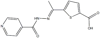 5-(N-isonicotinoylethanehydrazonoyl)-2-thiophenecarboxylic acid 结构式