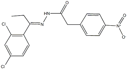 N'-[1-(2,4-dichlorophenyl)propylidene]-2-{4-nitrophenyl}acetohydrazide 结构式