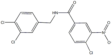 4-chloro-N-(3,4-dichlorobenzyl)-3-nitrobenzamide 结构式