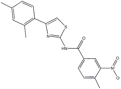 N-[4-(2,4-dimethylphenyl)-1,3-thiazol-2-yl]-3-nitro-4-methylbenzamide 结构式