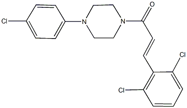 1-(4-chlorophenyl)-4-[3-(2,6-dichlorophenyl)acryloyl]piperazine 结构式