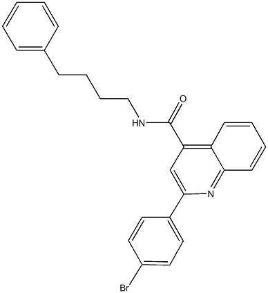 2-(4-bromophenyl)-N-(4-phenylbutyl)-4-quinolinecarboxamide 结构式