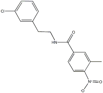 N-[2-(3-chlorophenyl)ethyl]-4-nitro-3-methylbenzamide 结构式