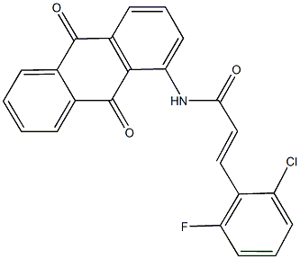 3-(2-chloro-6-fluorophenyl)-N-(9,10-dioxo-9,10-dihydro-1-anthracenyl)acrylamide 结构式