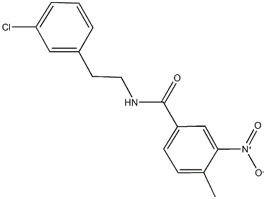 N-[2-(3-chlorophenyl)ethyl]-3-nitro-4-methylbenzamide 结构式