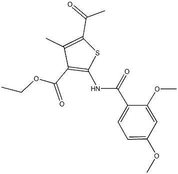 ethyl 5-acetyl-2-[(2,4-dimethoxybenzoyl)amino]-4-methyl-3-thiophenecarboxylate 结构式