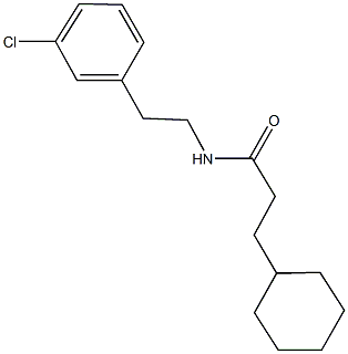 N-[2-(3-chlorophenyl)ethyl]-3-cyclohexylpropanamide 结构式