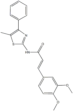 3-(3,4-dimethoxyphenyl)-N-(5-methyl-4-phenyl-1,3-thiazol-2-yl)acrylamide 结构式