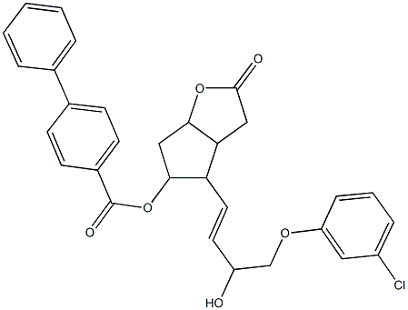 4-[4-(3-chlorophenoxy)-3-hydroxy-1-butenyl]-2-oxohexahydro-2H-cyclopenta[b]furan-5-yl [1,1'-biphenyl]-4-carboxylate 结构式