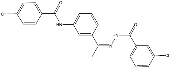 4-chloro-N-{3-[N-(3-chlorobenzoyl)ethanehydrazonoyl]phenyl}benzamide 结构式