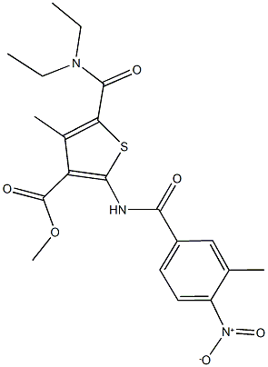 methyl 5-[(diethylamino)carbonyl]-2-({4-nitro-3-methylbenzoyl}amino)-4-methyl-3-thiophenecarboxylate 结构式