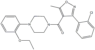 2-(4-{[3-(2-chlorophenyl)-5-methyl-4-isoxazolyl]carbonyl}-1-piperazinyl)phenyl ethyl ether 结构式