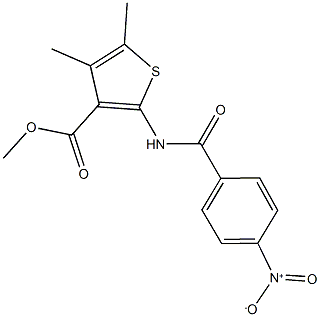 methyl 2-({4-nitrobenzoyl}amino)-4,5-dimethyl-3-thiophenecarboxylate 结构式