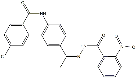 4-chloro-N-[4-(N-{2-nitrobenzoyl}ethanehydrazonoyl)phenyl]benzamide 结构式