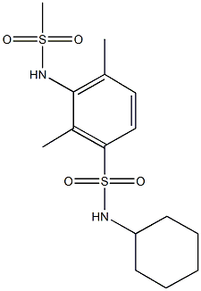 N-cyclohexyl-2,4-dimethyl-3-[(methylsulfonyl)amino]benzenesulfonamide 结构式