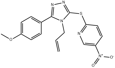 2-{[4-allyl-5-(4-methoxyphenyl)-4H-1,2,4-triazol-3-yl]sulfanyl}-5-nitropyridine 结构式