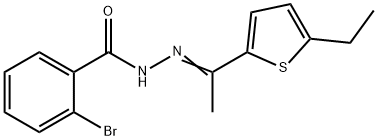 2-bromo-N'-[1-(5-ethyl-2-thienyl)ethylidene]benzohydrazide 结构式