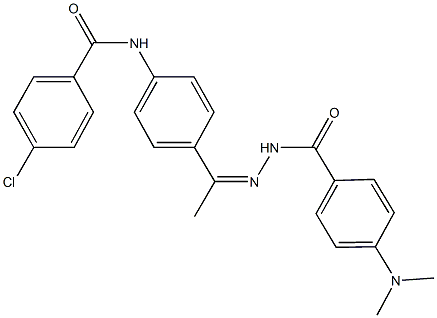 4-chloro-N-(4-{N-[4-(dimethylamino)benzoyl]ethanehydrazonoyl}phenyl)benzamide 结构式