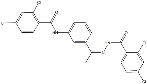 2,4-dichloro-N-{3-[N-(2,4-dichlorobenzoyl)ethanehydrazonoyl]phenyl}benzamide 结构式