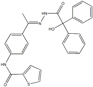 N-(4-{N-[hydroxy(diphenyl)acetyl]ethanehydrazonoyl}phenyl)-2-thiophenecarboxamide 结构式