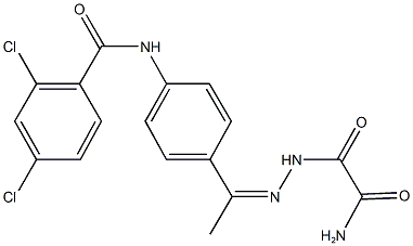 N-(4-{N-[amino(oxo)acetyl]ethanehydrazonoyl}phenyl)-2,4-dichlorobenzamide 结构式