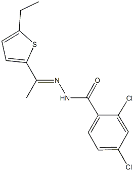 2,4-dichloro-N'-[1-(5-ethyl-2-thienyl)ethylidene]benzohydrazide 结构式