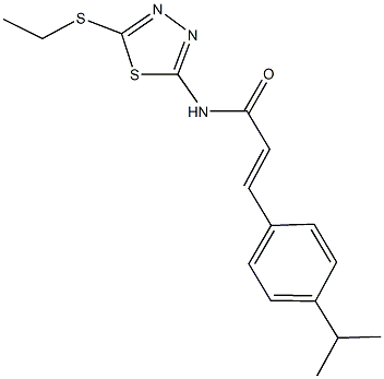 N-[5-(ethylsulfanyl)-1,3,4-thiadiazol-2-yl]-3-(4-isopropylphenyl)acrylamide 结构式