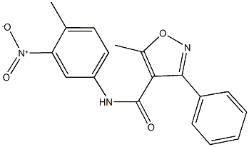 N-{3-nitro-4-methylphenyl}-5-methyl-3-phenyl-4-isoxazolecarboxamide 结构式