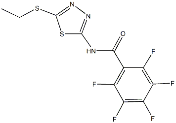 N-[5-(ethylsulfanyl)-1,3,4-thiadiazol-2-yl]-2,3,4,5,6-pentafluorobenzamide 结构式