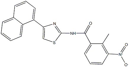 3-nitro-2-methyl-N-[4-(1-naphthyl)-1,3-thiazol-2-yl]benzamide 结构式