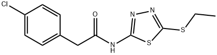 2-(4-chlorophenyl)-N-[5-(ethylsulfanyl)-1,3,4-thiadiazol-2-yl]acetamide 结构式