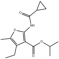 isopropyl 2-[(cyclopropylcarbonyl)amino]-4-ethyl-5-methyl-3-thiophenecarboxylate 结构式